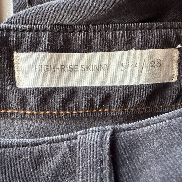 Anthropologie Pilcro High-Rise Skinny Ankle Gray Corduroy Pants Womens 28 - Picture 8 of 9